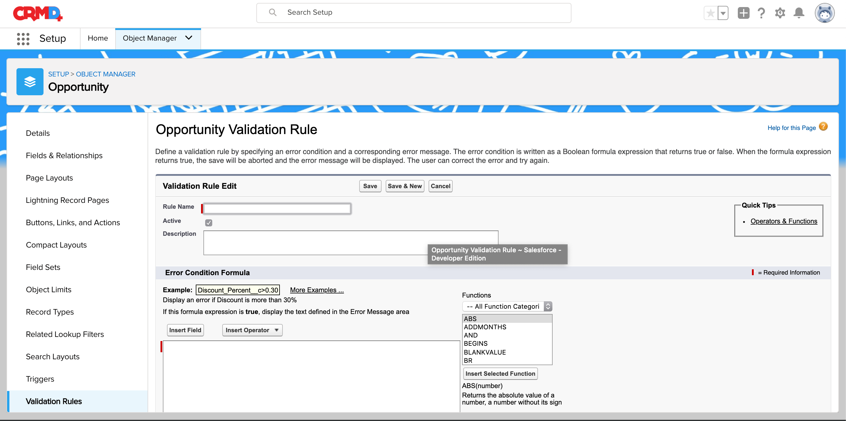 Closed Lost Opportunity In Salesforce CRMD